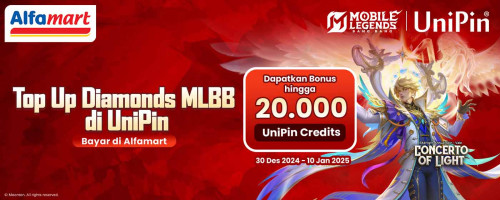 Top Up Diamonds MLBB di UniPin dan Bayar di Alfamart, Dapatkan Bonus hingga 20,000 UniPin Credits